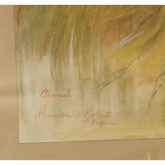 Lion Pastel Drawing by Priscilla P. Forster 5-14-02 Framed Wood Frame Glass - Picture 3 of 15